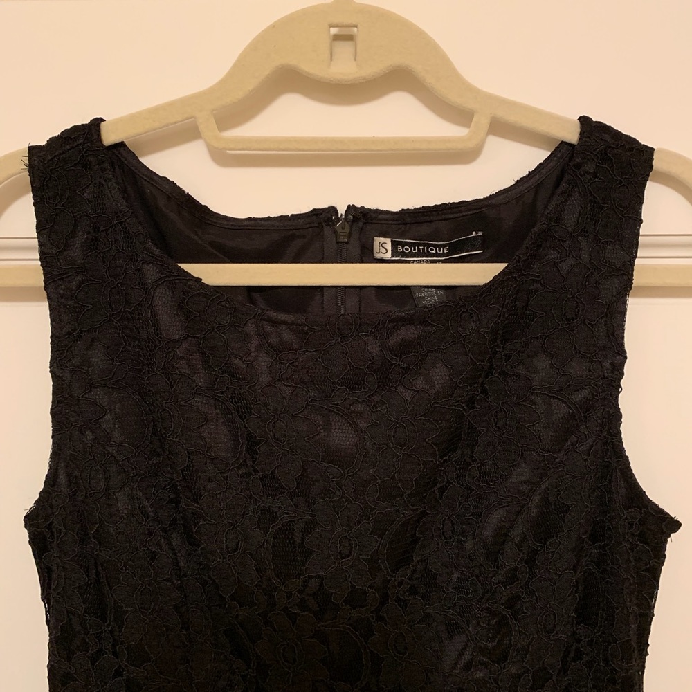 HP!🥂✨ JS Boutique Lace Cocktail Sheath LBD Womens 12 - Picture 5 of 14
